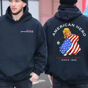 John Daly Grip It And Rip It American Flag Golf  Hoodie