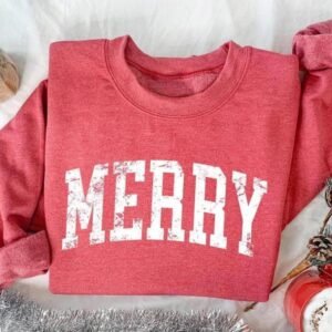 Retro Merry Sweatshirt, Merry Christmas Sweatshirt