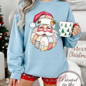 Quilted Santa Crewneck Sweatshirts