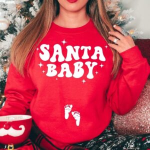 Christmas Pregnancy Santa Baby Sweatshirt