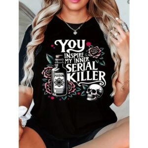 My Inner Killer Graphic Tee Edgy Skull Roses Paakaa T-shirt