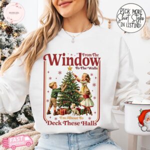 Funny Deck These Halls Tee Sweatshirt Retro For Holiday Christmas