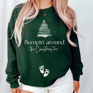 Christmas Bumpin Around The Christmas Tree Sweatshirt Funny Baby Reveal Crewneck To Family