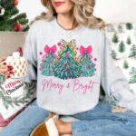 Christmas Sweatshirt Merry & Bright design