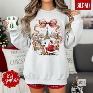 Coquette Christmas Town Sweatshirt, Trendy Women's Holiday Sweater