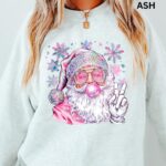 Iridescent Santa Christmas Graphic Sweatshirt For Men And Women - Pullover