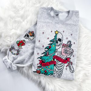 Sorta Merry Sorta Scary Skeleton Christmas Sweatshirt