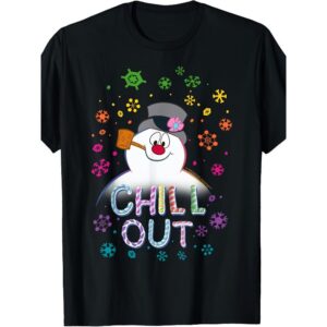 Women'S Black Frosty The Snowman Chill Out Portrait T-Shirt