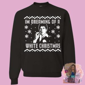 Scarface White Christmas Black Or Red Sweatshirt Crew Neck