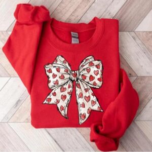 Valentine's Day Heart Bow Sweatshirt