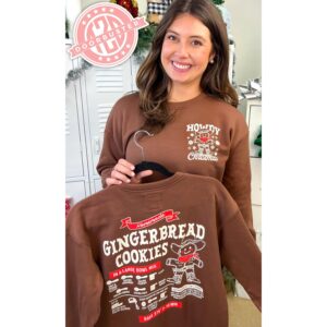 Gingerbread Cookie Recipe Christmas Graphic Sweatshirt