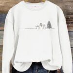 Women's Casual Christmas Tree Print Pullover Sweater