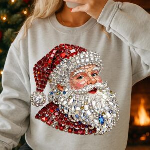 DTG Printed Bling Christmas Crewenck