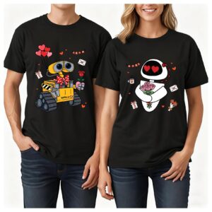 Wall-E And Eve Valentine's Day Couple T-shirts
