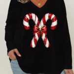 Candy Cane Pattern Christmas Sweatshirt