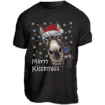 Funny Donkey Santa Hat T-Shirt