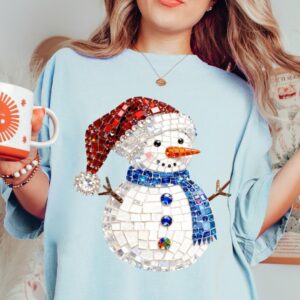 Rhinestone Faux Snowman T-shirt