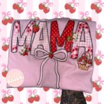 cute pink mama strawberry valentine tee