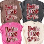 LOVE LOVE LOVE Retro Valentines Shirt