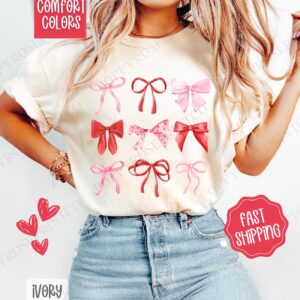 Valentine Bows Shirt Comfort Colors