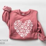 Paw Heart Valentine Sweatshirt for dog lovers