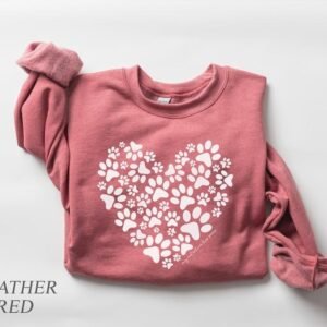 Paw Heart Valentine Sweatshirt for dog lovers