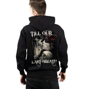 Valentine Skull and Rose Hoodie for couples