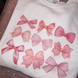 Valentine Day Pink Bow Crewneck