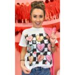 Checkerboard Conversation Hearts Graphic T-Shirt