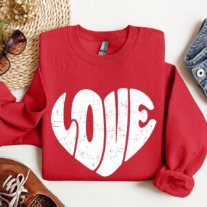 Retro Valentine Heart Crewneck