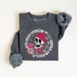 Skeleton Valentine’s Day Sweatshirt with funny skull design