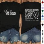 Heart Print Slogan T-Shirt for Women