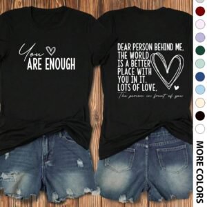 Heart Print Slogan T-Shirt for Women