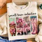 Retro Small Town Valentines Sweatshirt image