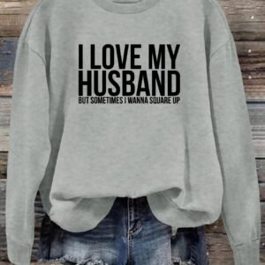 Women’s Casual Letter Print Pullover - Soft Drop Shoulder Sweatshirt - Versatile Valentine’s Day Loungewear