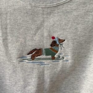 Dachshund on Skis Holiday Sweatshirt