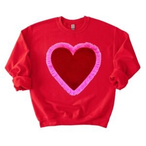 Fringe Heart Patch Sweatshirt