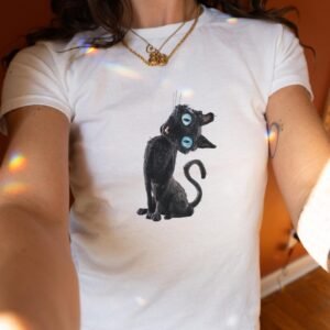 Cute Black Cat Baby Valentine TeeGift for Cat Lovers
