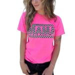Checkerboard Mama Shirt - Retro Round Design Mom Tee