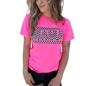 Checkerboard Mama Shirt - Retro Round Design Mom Tee