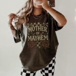 Retro Mother of Mayhem Tee - Edgy aesthetic mom shirt
