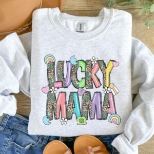 Lucky Mama Sweatshirt in Ash Grey
