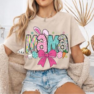 Cute Bunny Graphic Tee for Mom