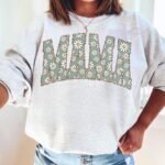 Mama Floral Sweatshirt in Ash Grey