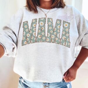 Mama Floral Sweatshirt in Ash Grey