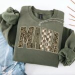 Camo Checkered Mama Hoodie - Western Cowboy Aesthetic